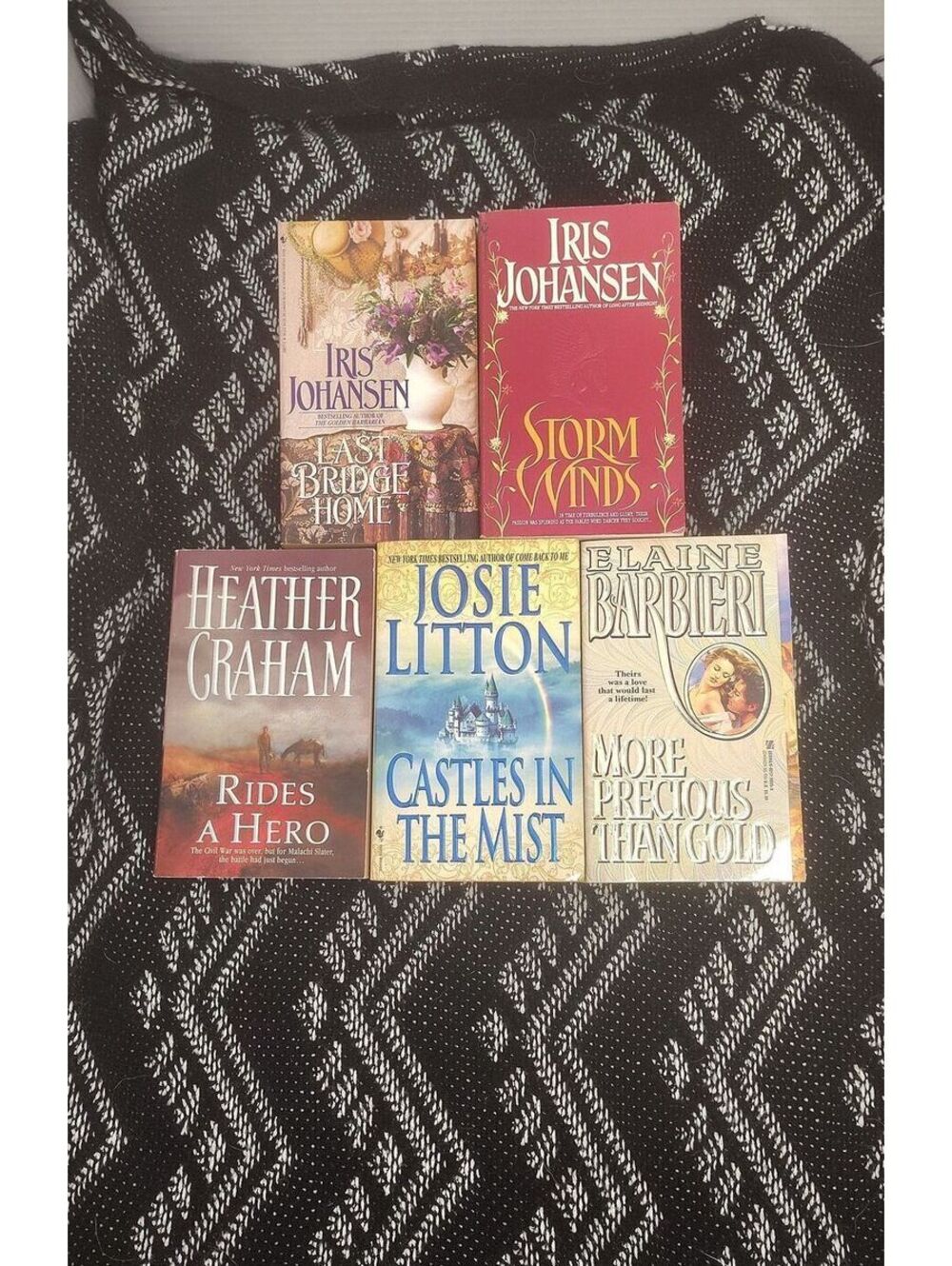 5 Historical Romance Paperback Lot Iris Johansen Heather Graham Litton Barbieri